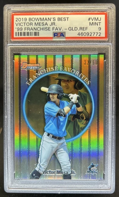 2019 Bowman's Best Victor Mesa Jr. Franchise Favorites Gold Refractor #/50 PSA 9