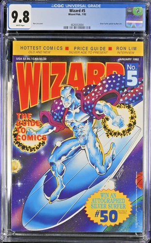 Wizard Magazine #5 Silver Surfer 1992 CGC Graded 9.8 NM/MT Publications W/Poster