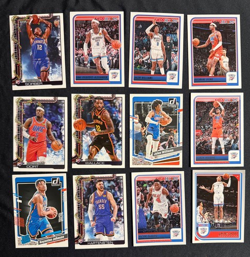Oklahoma City Thunder 12-Card Lot SGA Jalen Williams Thomas Sorber RC