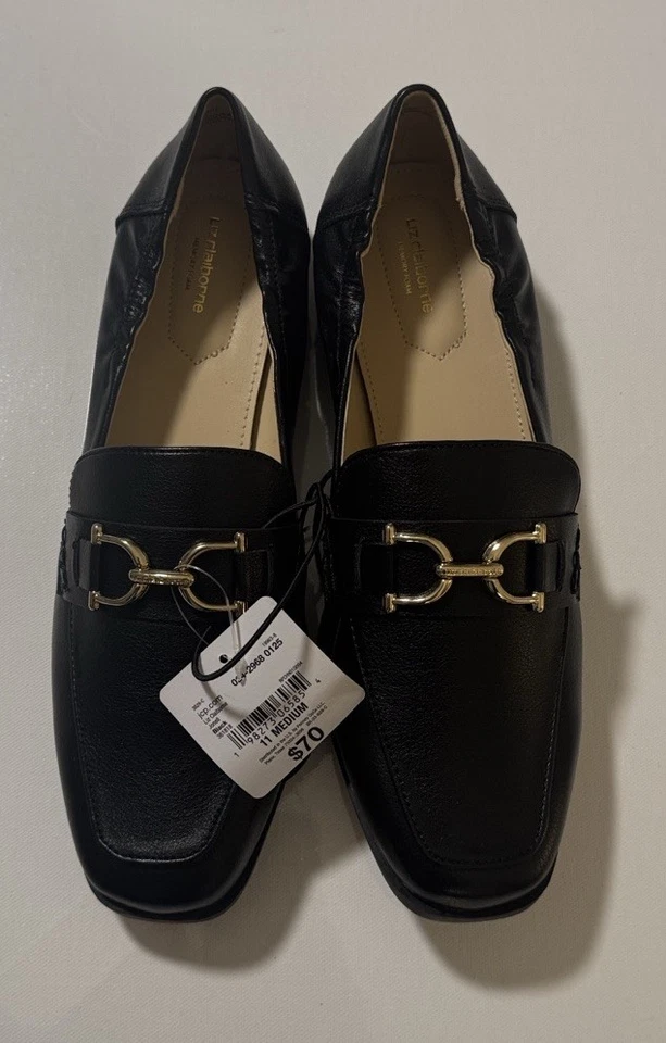 Mocasines planos negros para mujer 11 Liz Claiborne de espuma viscoelástica Foto 2 de 4