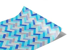 Rwraps Herringbone Brick Baby Blue Gloss Vinyl Film Wrap 59in x 18ft Vinyl