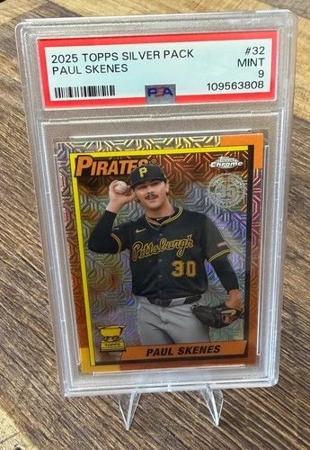 2025 Topps Series 1 - 1990 Topps Chrome Silver Pack Paul Skenes #T90C-32 PSA 9
