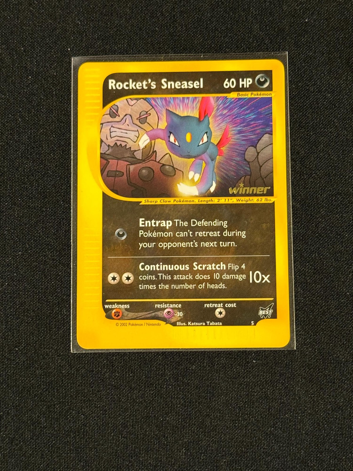 Pokemon TCG Rocket's Sneasel 5/9 Promo Best of Game Winner Stamped NM