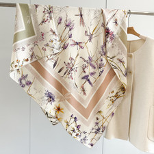 70 Cashmere 30 Silk Bandana 53'' Shawl Scarf petal Print Neckerchief Wrap new