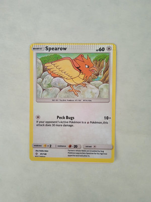 Druckfehler Pokemon Karte *Spearow* HP 60 - 97/149 Common Sonne & Mond - DEU