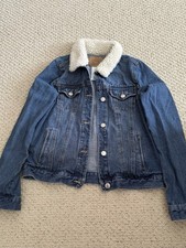 Levi's Vintage Women  s Sherpa Lined Denim Jacket Blue Stand-Up Collar Button