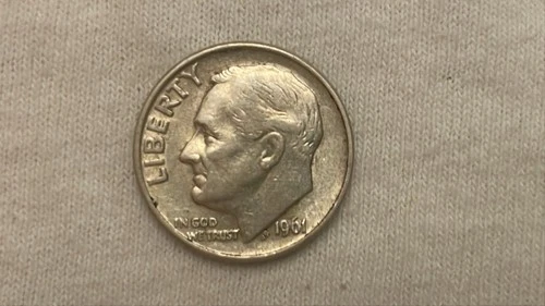 1961 Roosevelt Dime Silver Circulated 10C Business Strike 0.9 Fineness