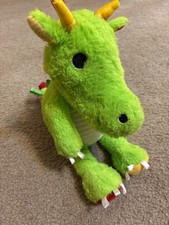 MAKE BELIEVE IDEAS 16" Sensory Toy Plush Animal Green Dragon Teether Rattle