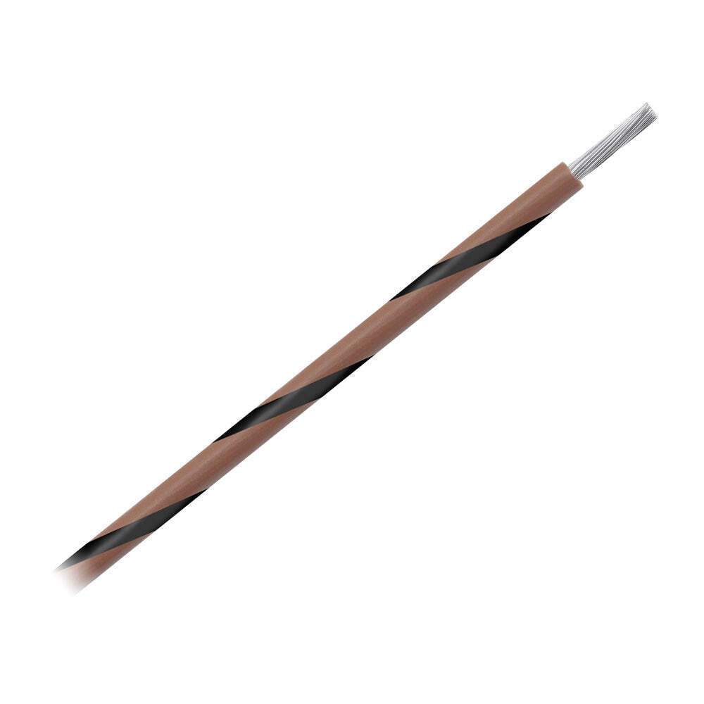 Pacer 14 AWG Gauge Striped Marine Wire 1000' Spool - Brown w/Black Stripe [WUL14