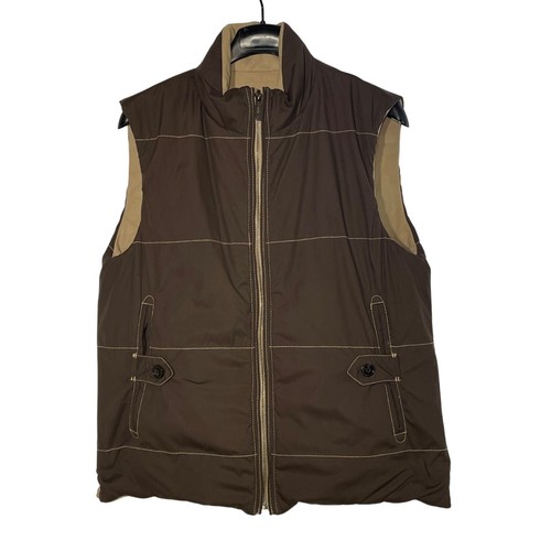 Boss Hugo Boss Wool Cashmere Reversible Puffer Vest Tan Brown Sz 40R - Picture 3 of 7