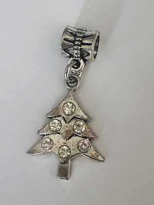Charm Dangle Weihnachtsbaum Christbaum Geschenk Strass Zirkonia silber Anhänger