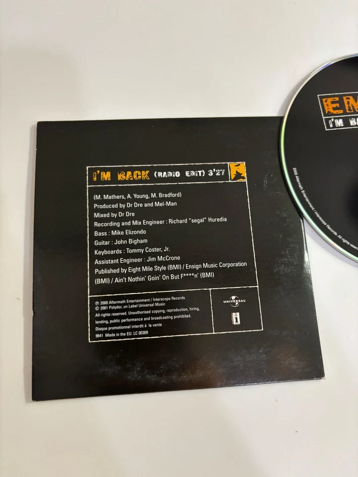EMINEM I’M Back 2000 Version EU only 1-Track Promo CD 5 - Image 4 of 4