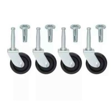 4 x Furniture swivel Castor Wheels With Inserts-For Divan Bed Sofa Settee Chair