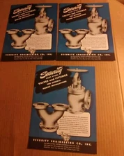 Vtg 1943 WWII ERA AD 3 Ads SECURITY ENGINEERING CO. Cast Steel Valves & Fittings