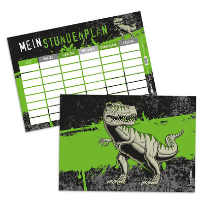 itenga Stundenplan School Timer T Rex Dinosaurier Echse Schule DIN A4 350 g/qm