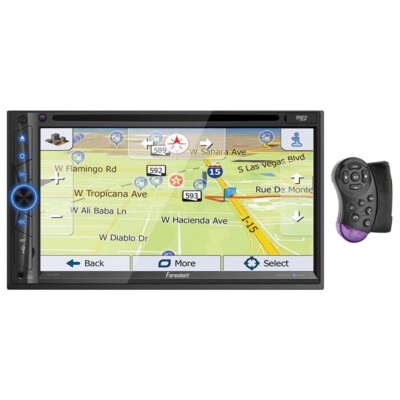 FARENHEIT 6.2  TOUCHSCREEN DOUBLE-DIN DVD/CD BLUETOOTH RECEIVER w/GPS NAVIGATION