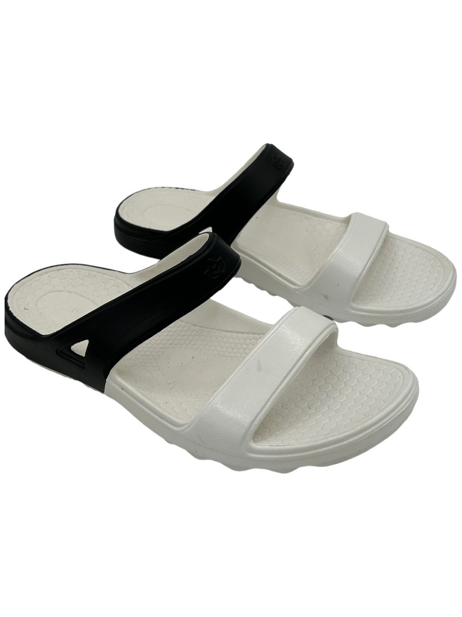 Spenco White/Black Women's Orthotic Slide Sandal size W9