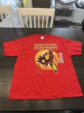Vintage 2008 Marvel Iron Man Stark Industries Take off T Shirt Black XL MCU Red