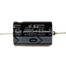 10pc Electrolytic Capacitor GHA 1000uF 63V 105  2000hrs  16x27mm Axial RoHS SC