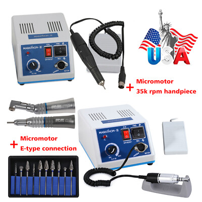 Dental Lab Marathon Electric Micromotor 35K RPM Handpiece Polishing Burs