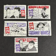 US Scott #2562-66, 29c, 1991 Comedians, Complete Set/5 - Used