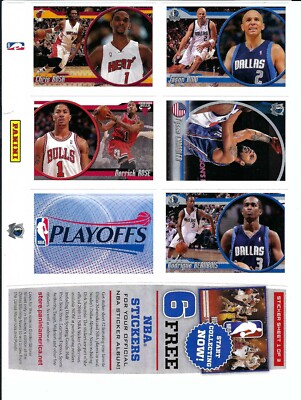 2010-11 Panini Stickers NBA 3-Sheet Lot Stephen Curry Lebron James Dirk Kidd