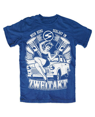 Trabant Zweitakt T-Shirt BLAU   Kult Trabant IFA DDR Simson OSTKULT S51 601