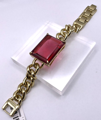 HEIDI DAUS ''Hot Rocks'' Crystal Chain Link Bracelet - Rose - M/L - NWT