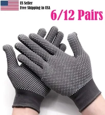 Work Gloves (6/12 Pairs) Palm Coated Dotted Multi Safety Working Gloves Men USA