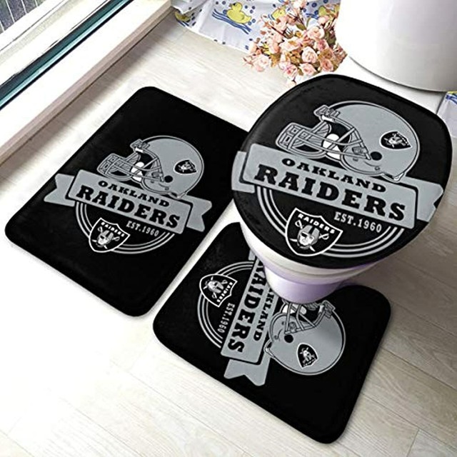 Kanteband Bath Rug Sets 3 Piece For Bathroom Oakland Raiders Non Slip ...