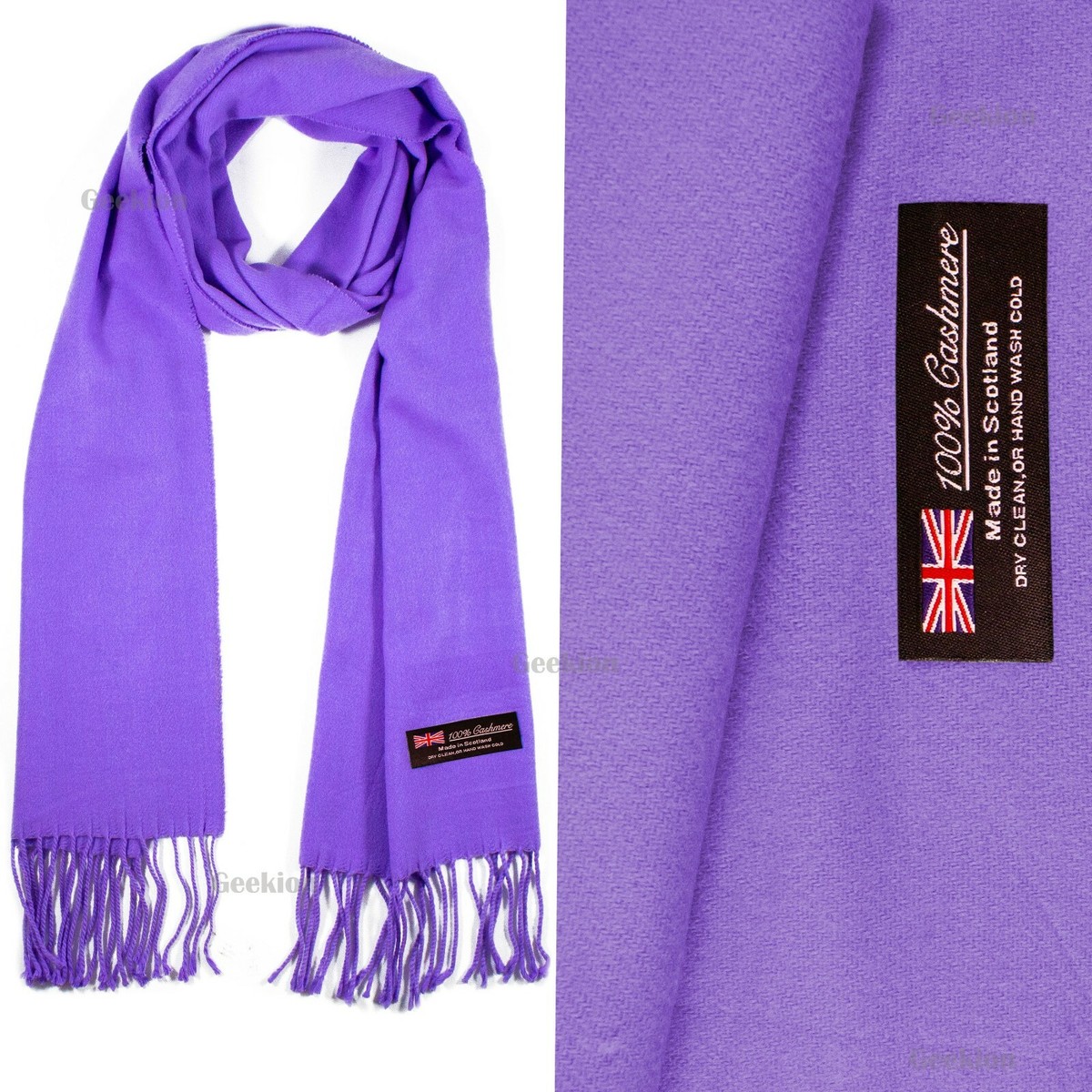 Sciarpa Fendi Sciarpa Uomo 100% Cashmere Puro - Colore Rosso Tinta Unita, Lunga 72 Pollici, Made In Scozia, Calda Ed Elegante Scarpiera Grigia - Foto 6