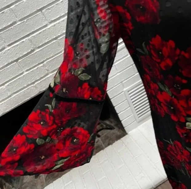 Abito rosso floreale Jessica Howard nuovo con etichetta 10P perfetto per San Valentino