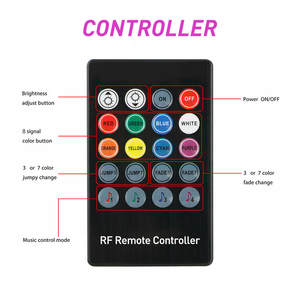 8 Color LED Strip Under Car Truck Tube Underglow Underbody System - Foto 8