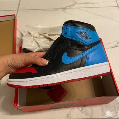 Air Jordan High OG UNC to Chi Black/Gym Red/Dark Powder Blue