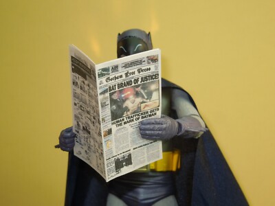 1/12 Scale Newspaper - Gotham Free Press for Batman Catwoman Harley Quinn etc.