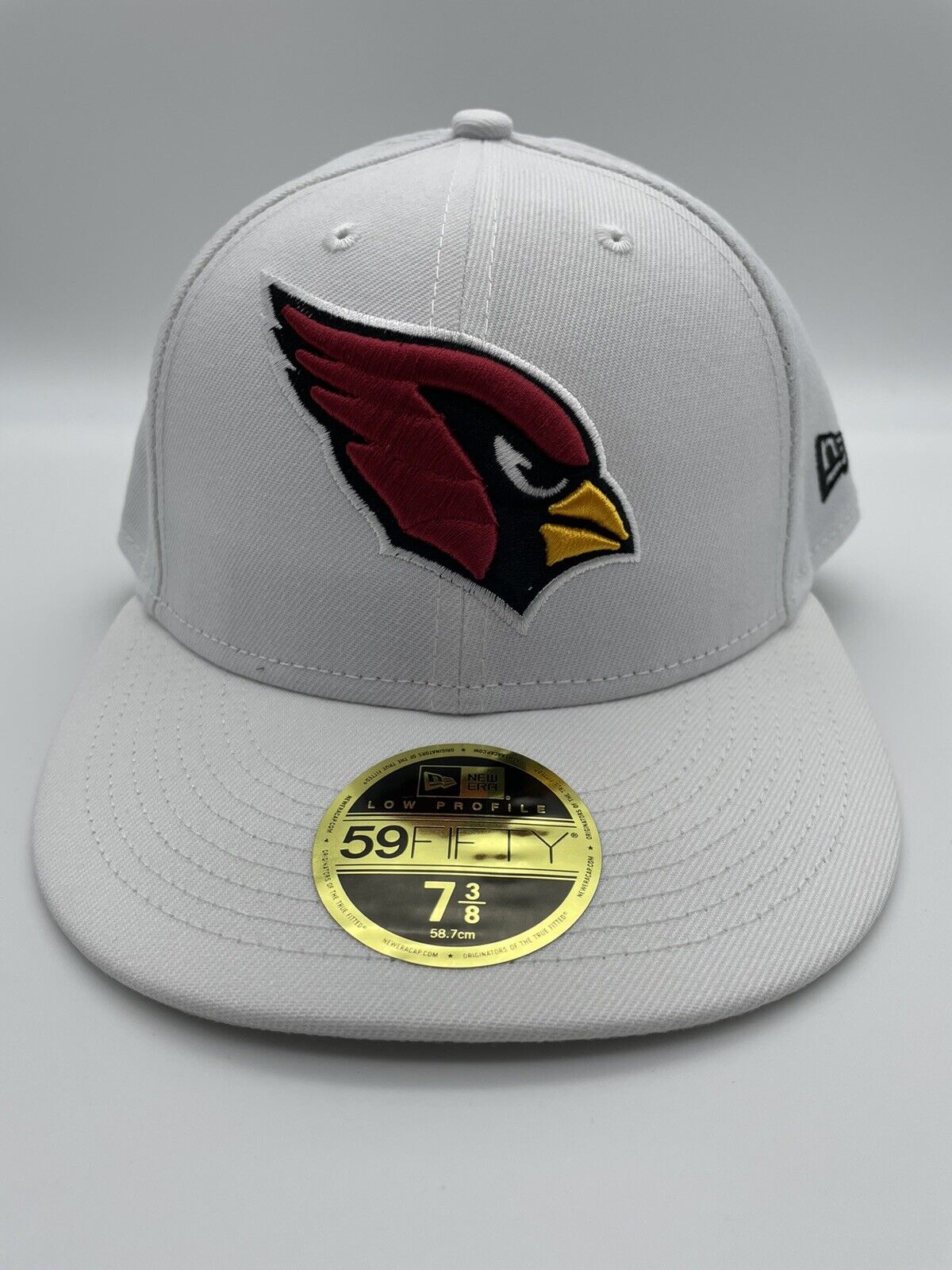 New Era 59Fifty Arizona Cardinals White Low Profile Fitted Hat Cap 7 3/8 -  NEW