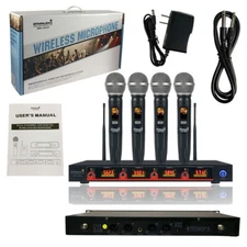 Wireless UHF Microphone DJ Handheld Karaoke Microphone System Studio Auddio Mics