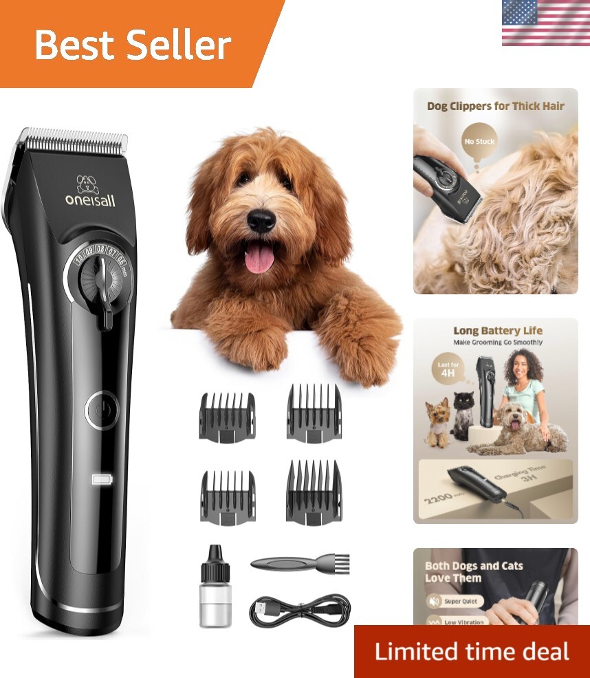 Dog Clippers for Grooming Doodles Poodles Thick Curly Hair,Low
