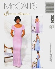 McCalls 2526 Dress Misses Evening Prom Formal Sewing Pattern Uncut