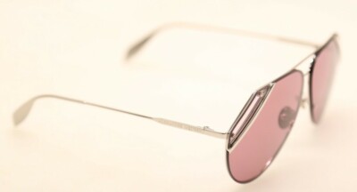 Alexander McQueen Edge AM0092S 002 Silver/Pink Pilot 65mm  display picture 1