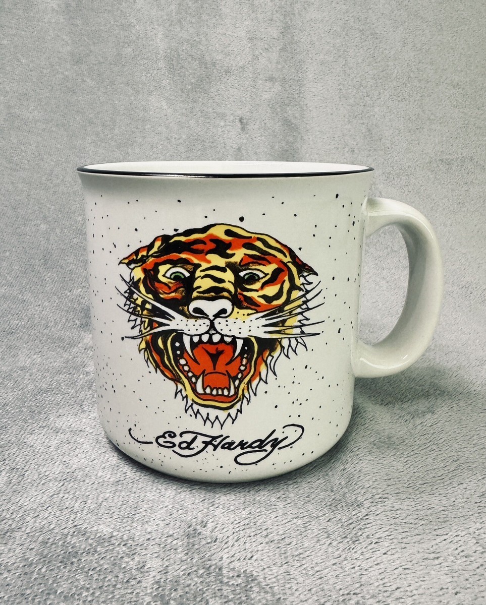 Ed Hardy 20 oz Jumbo Ceramic Camper Coffee Mug Cup Tiger Design | eBay