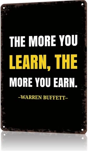 Vintage Tin Metal Signs Home Décor Warren Buffett Quote Poster Retro Funny Alumi