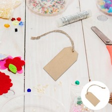 100 Stück große Holzanhänger, DIY, quadratische Hängestücke, Ornamente mit 10 m