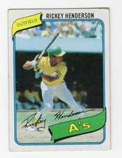Ricky Henderson 1980 Topps #482 Rookie Card. rookie card picture