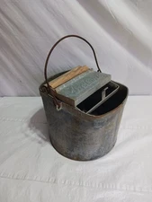Vintage Patented De Luxe Galvanized Wringer Mop Bucket Deluxe