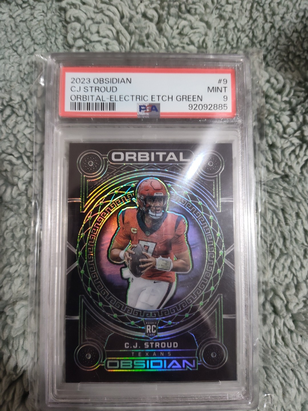 2023 CJ Stroud Panini Obsidian Orbital Electric Etch Green/35
