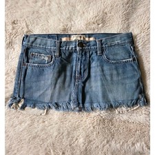 VTG y2k Abercrombie  Fitch Distressed Frayed Denim Mini skirt size 2