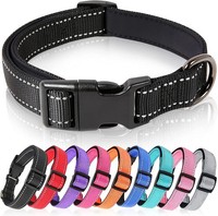 Hundehalsband Neopren Nylon Reflektierend Verstellbar Schwarz Sicherheit Outdoor