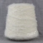 SOFT FLUFFY BRUSHED WOOL MOHAIR YARN 400g CONE NATURAL CREAM DOUBLE KNITTING DK
