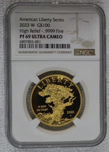2023-W $100 High Relief American Liberty 1oz Proof Gold NGC PF-69 W/Box and COA